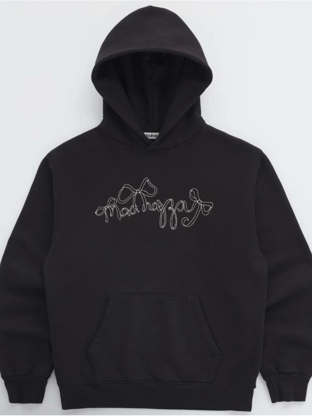 Black Embroidered Logo Hoodie - Men